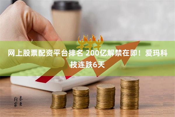 网上股票配资平台排名 200亿解禁在即！爱玛科技连跌6天